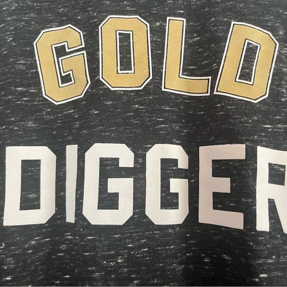 Victoria's Secret Black Muscle Tee with Gold and White Text - Picture 6 of 10